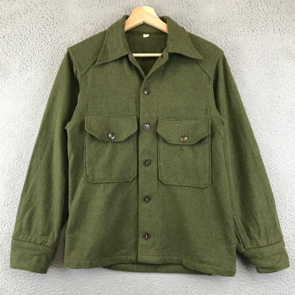 Vintage U.S MILITARY WOOL FIELD SHIRT‎ ARMY SIZE L JACKET